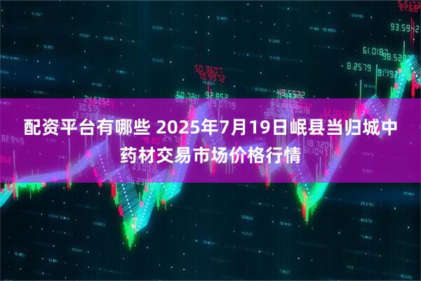 配资平台有哪些 2025年7月19日岷县当归城中药材交易市场价格行情